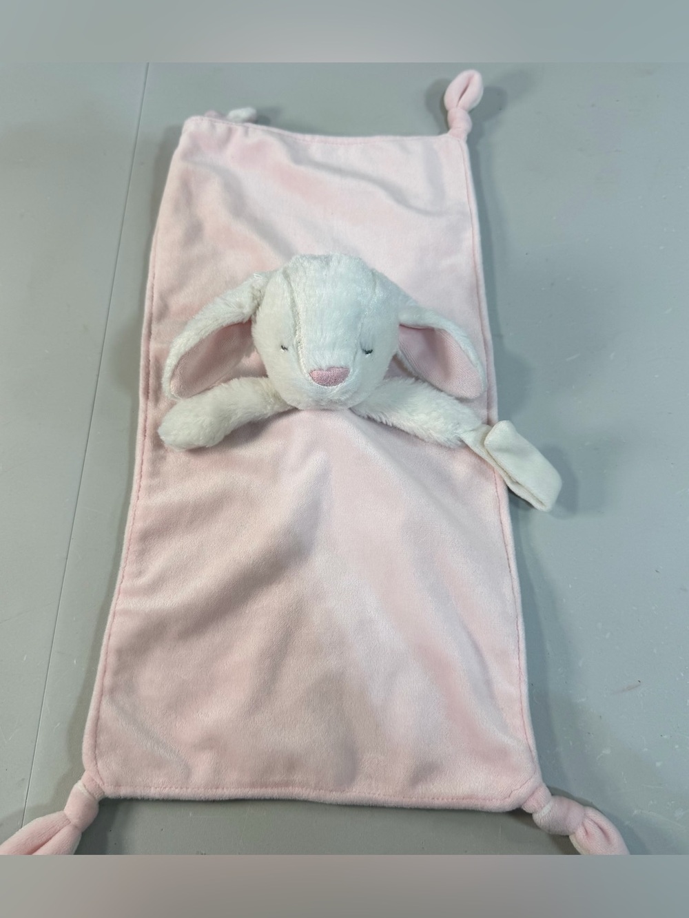 Carters Bunny Rabbit Lovey Security Blanket Pink White Pacifier Holder 2014